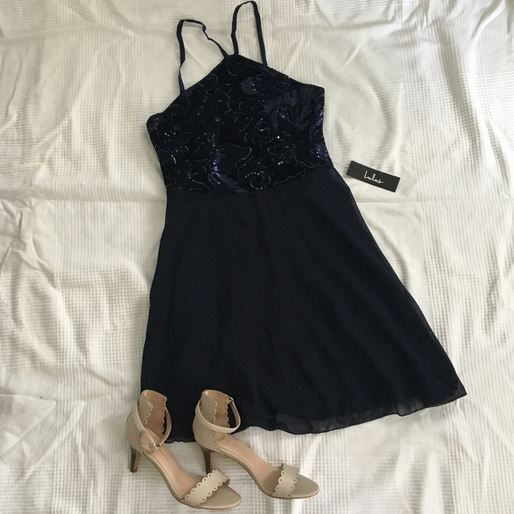 Lulus haltered top sequin dress
